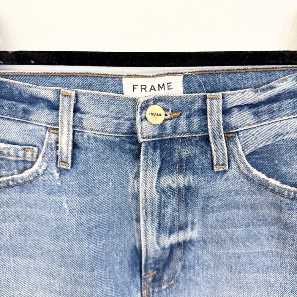 FRAME Majorelle Denim Mini Skirt Size 27 Blue High Rise - Picture 4 of 7